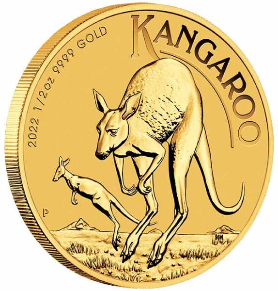 Australien Känguru 1/2 Unze Gold 2022
