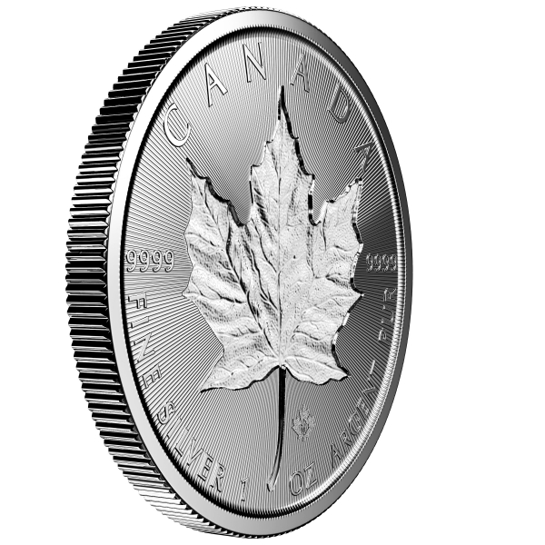Maple Leaf 1 Unze Silbermünze Incuse 2019