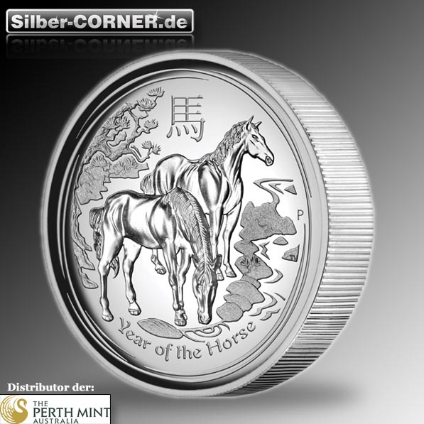 1//2 oz 999 Silber Silberbarren Silver Jahr des Pferd Year of the Horse 2014 Selten
