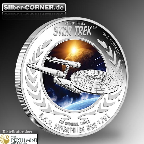 Star Trek USS Enterprise NCC-1701 1 Oz Silber Proof ohne Umverpackung*