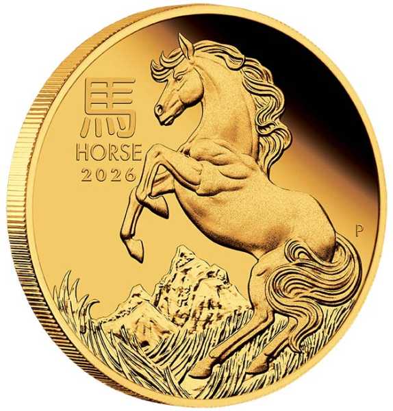Lunar 3 Pferd 1/4 Oz Gold Proof 2026 