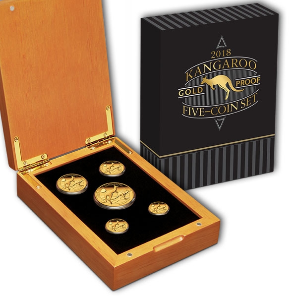 Australien Känguru 2018 Gold Proof 5-Coin Set