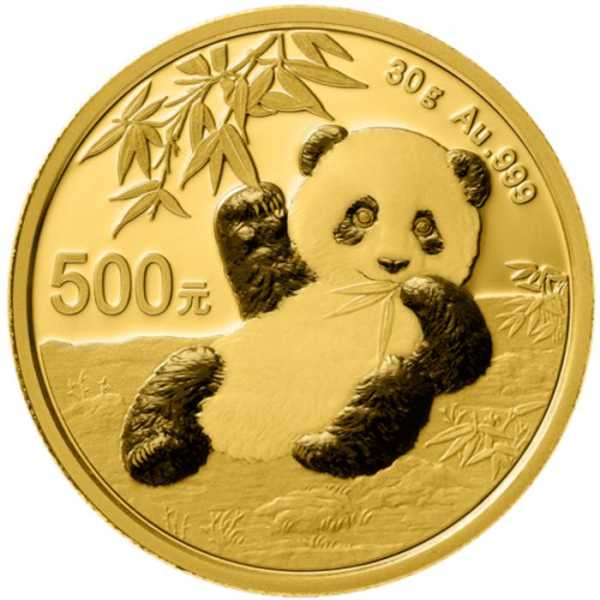 China Panda 30 Gramm Gold 2020