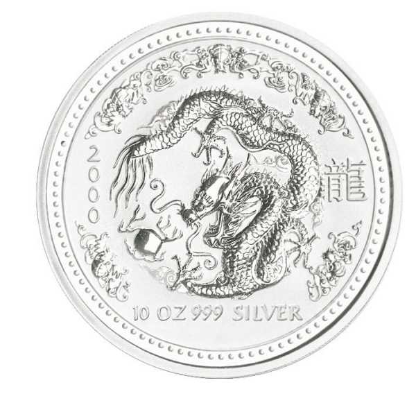 Lunar I Jahr des Drachen 2000 10 oz Silber Motiv