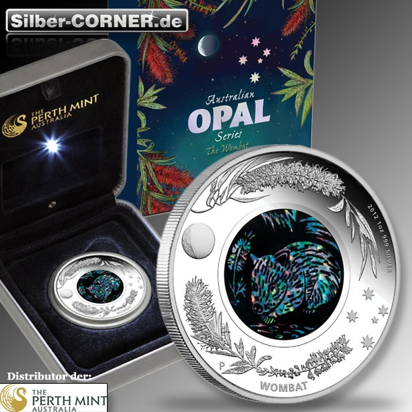 Australian Opal Series-Wombat- 1 Oz Silber Proof+Box+CoA*
