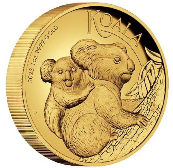 Australien Koala 1 Unze Gold High Relief 2023 +Box +COA