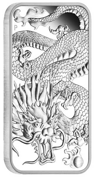 Rectangular Drache 1 Unze Silber Proof 2022 + Box + COA*