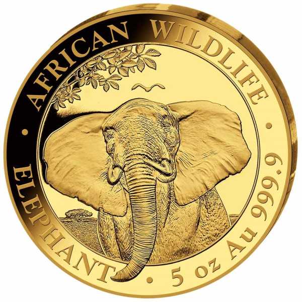 Somalia Elefant 5 Unzen Gold Proof 2021