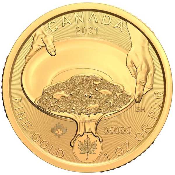 Klondike Goldrush - Panning for Gold - 1 Unze Gold 2021