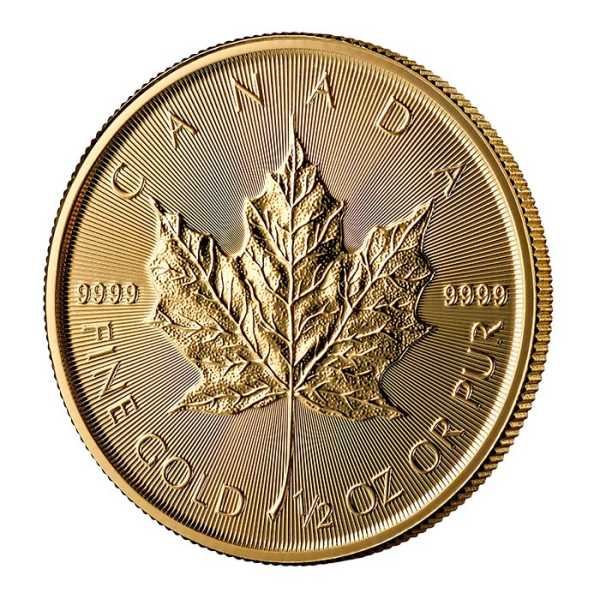 Maple Leaf 1/2 Unze Gold 2026 Vorderseite Ahornblatt Motiv
