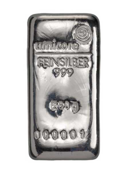Umicore 250 Gramm Silberbarren kaufen 