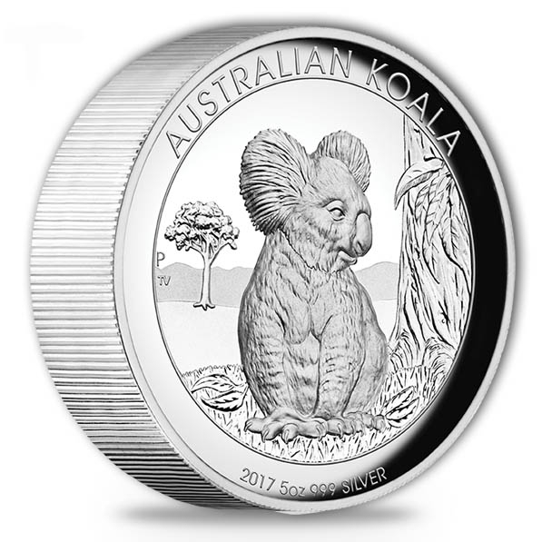 Australien Koala 5 Oz Silber 2017 Proof High Relief*