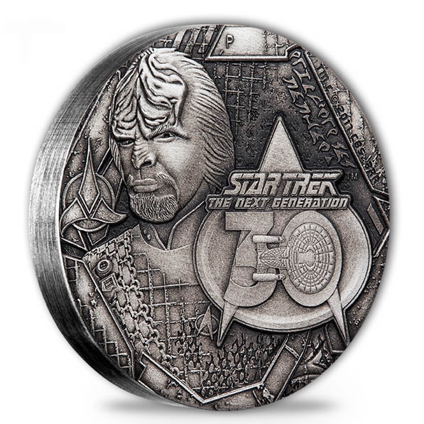 Star Trek - Commander Worf - 2 Oz Silber Antique*