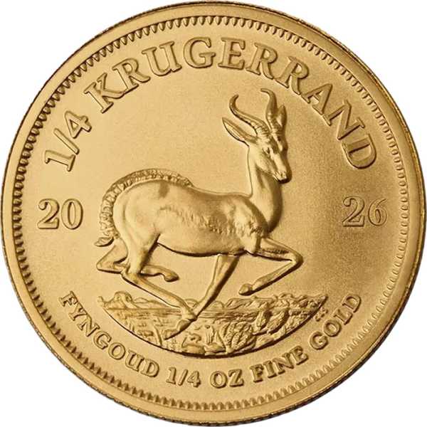 Krügerrand 1/4 Unze Gold 2026 Revers Springbock Motiv