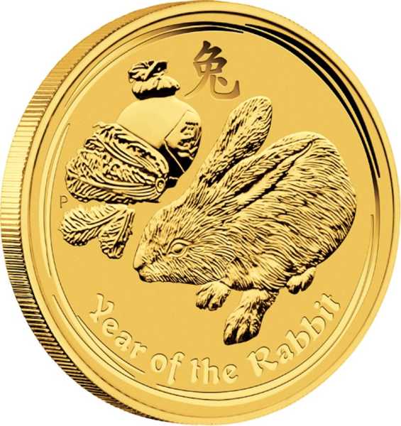 Lunar II Jahr des Hasen 1/2 Oz Gold 2011 Motivseite