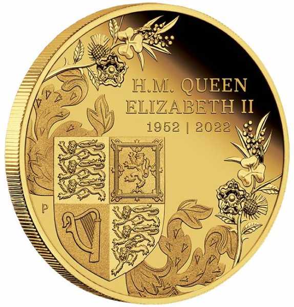 The Queen - Platinum Jubilee - 2 Oz Gold Proof 2022 +Box +COA