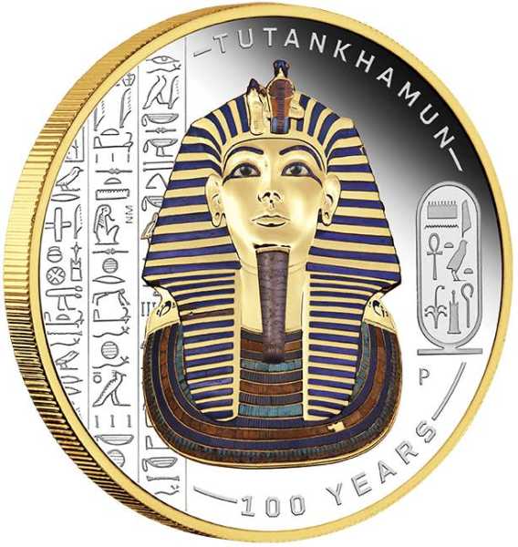 Tutankhamun 2 Oz Silber Proof gilded +Box +COA*