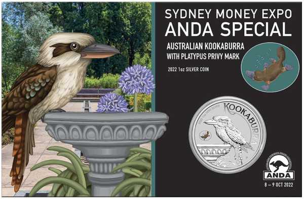 Anda Sydney - Kookaburra - Privy Platypus - 1 Unze Silber 2022 im Blister
