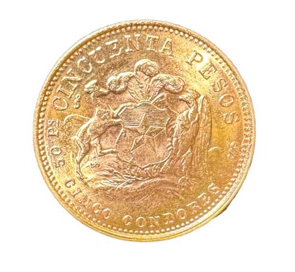 50 Chile Pesos Goldmünze