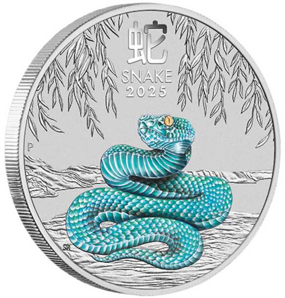 Lunar III Schlange 1/2 Oz Silber farbig 2025