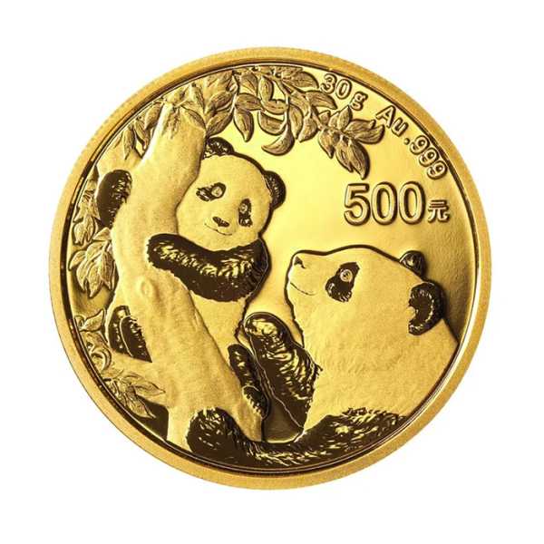 China Panda 30 Gramm Goldmünze 2021