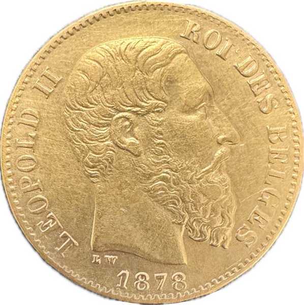 Leopold II Belgien 20 Francs 