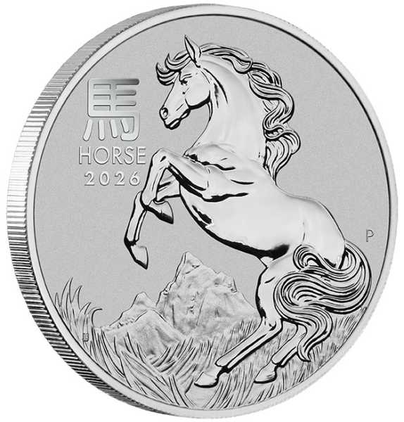 Lunar 3 Jahr de Pferd 1 Unze Platin 2026