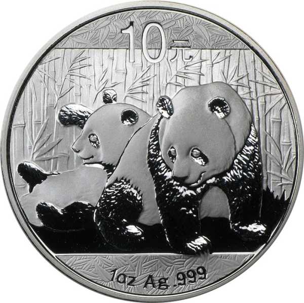 China Panda 1 Unze Silbermünze 2010
