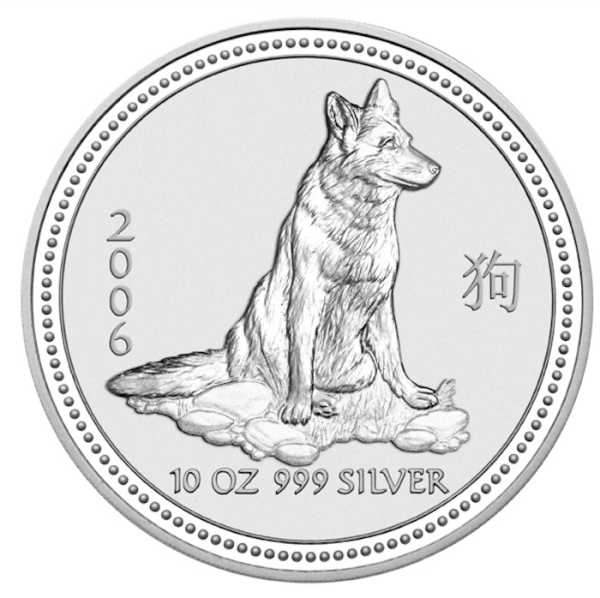 Lunar I Hund 2006 10 Oz Silber – Motivseite
