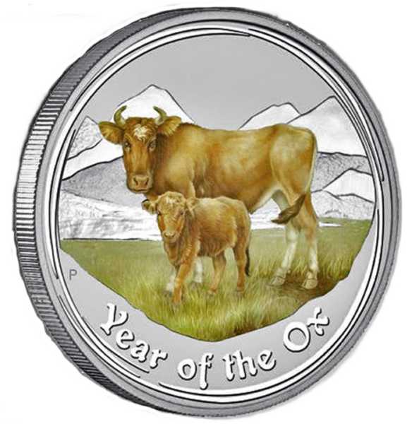 Lunar II Ochse 5 Oz Silber farbig 2009 kaufen und verkaufen