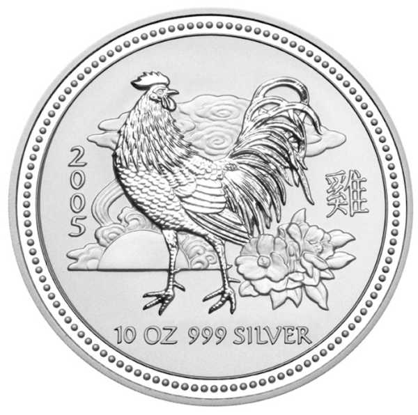 Lunar I Hahn 2005 10 Oz Silber – Motivseite