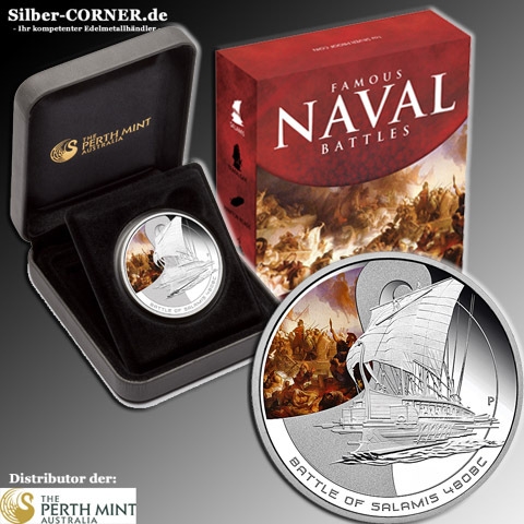 Naval Battles-Salamis 1oz Silber+Box+COA*