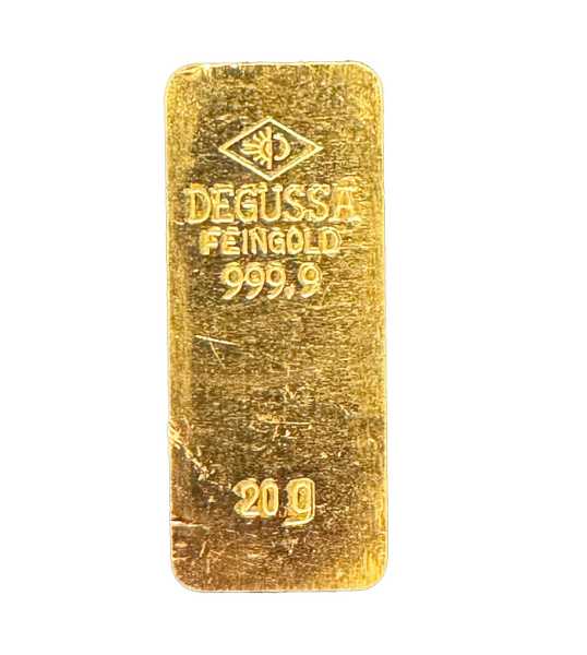 20g Goldbarren von LBMA-Herstellern wie Degussa ohne Originalverpackung bei Silber-CORNER.de.