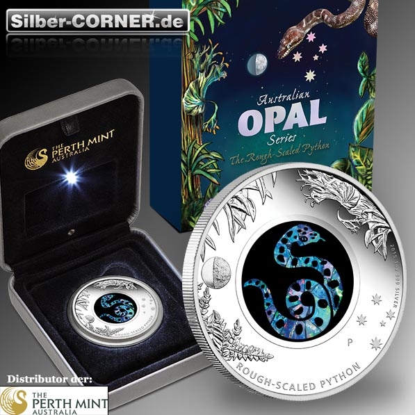 Austraian Opal Series - Rough Scaled Pyton 1 OZ Silber *