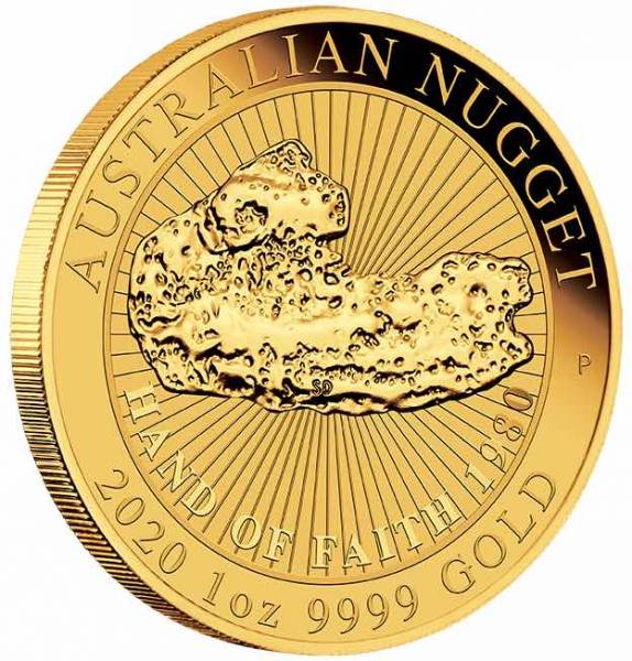 Australian Nugget - Hand of Faith - 1 Oz Gold 2020