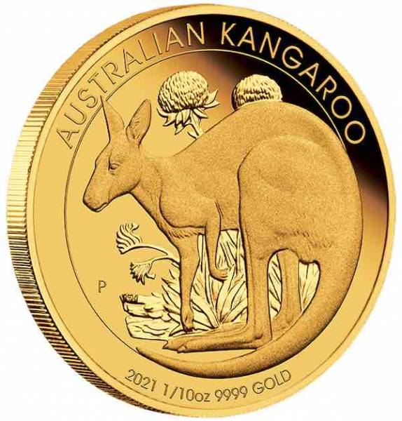 1/10 Unze Gold 2021 Proof Känguru Perth Mint