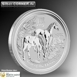 10 Oz Lunar Pferd in Silber