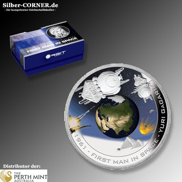 Juri Gagarin 1 Unze Silbermünze 2008 kaufen und verkaufen