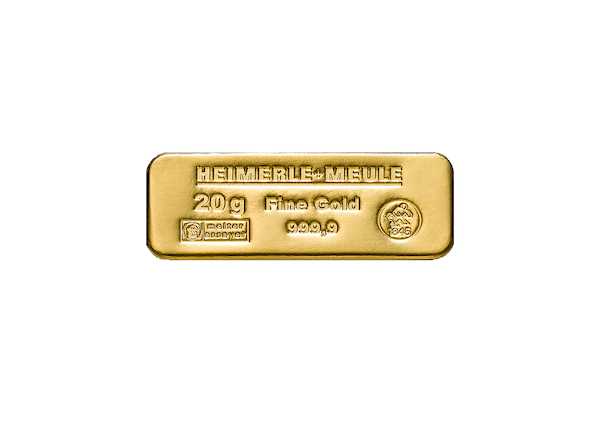 Heimerle + Meule 20 Gramm Goldbarren gegossen