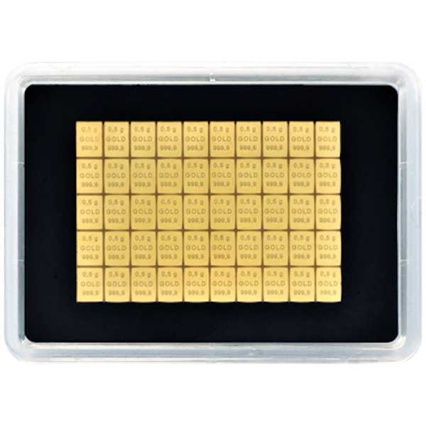 Valcambi 50 x 0,5 Gramm Combibar Goldbarren