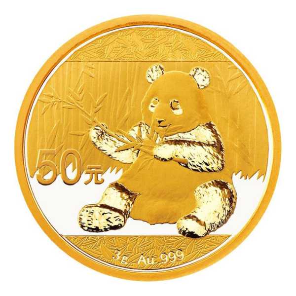 China Panda 3 Gramm Goldmünze 2017