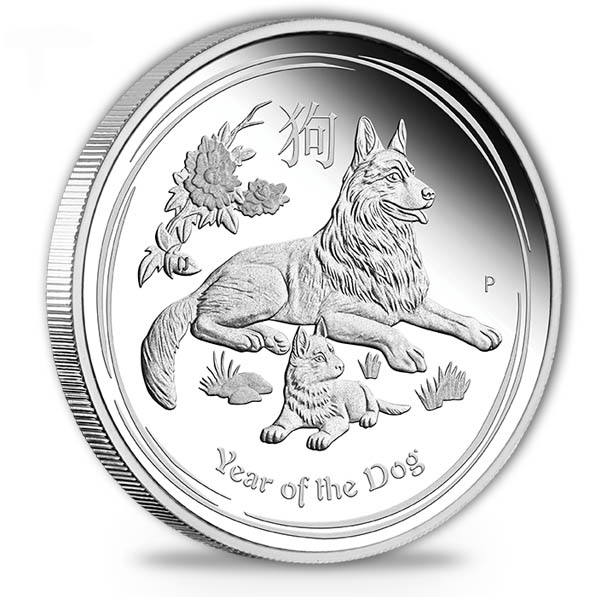 Lunar II Hund 1 Oz Silber Proof + Box + Zertifikat *