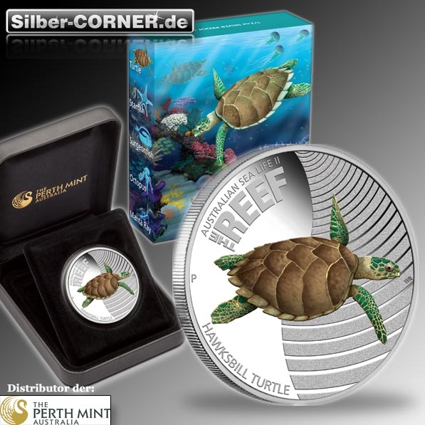 Sea Life II - Turtle - 1/2 Oz Silber Proof + Box + COA*