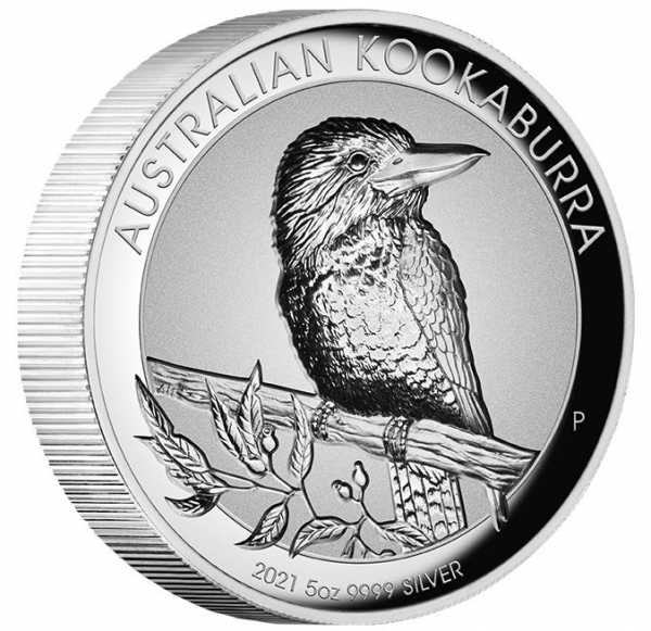 Australien Kookaburra 5 Unzen Silber - Incuse - 2021 +Box +COA*