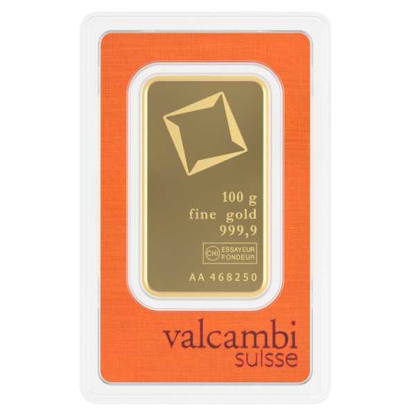 Valcambi 100 Gramm Goldbarren kaufen & verkaufen 