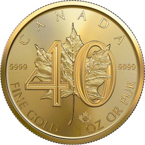 Maple Leaf 40 Jahre Jubiläum Goldmünze 2019 – Motivseite
