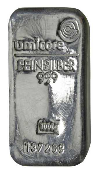 Details Umicore Silberbarren für den Verkauf