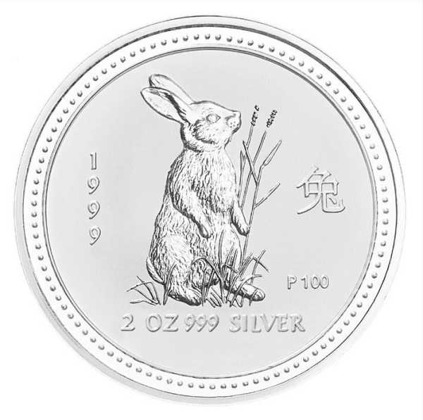 Lunar I Jahr des Hasen 2 Unzen Silber 1999 