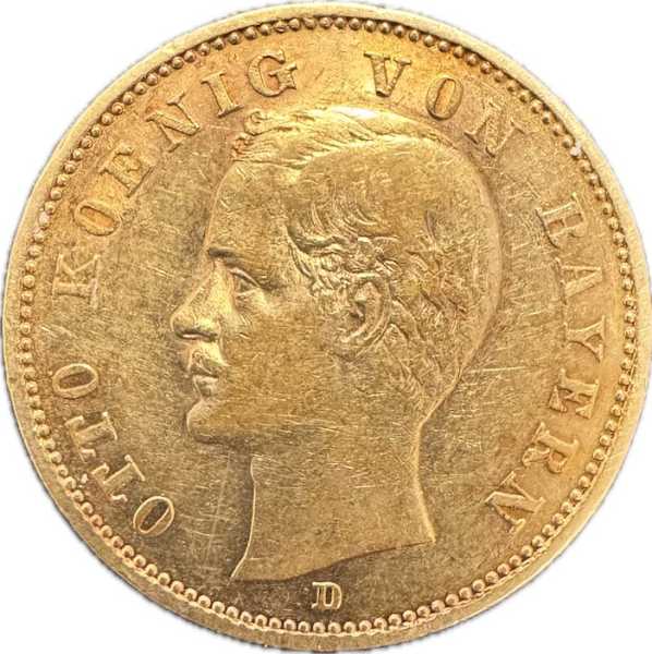 Deutsches Reich Otto von Bayern 20 Mark Gold 