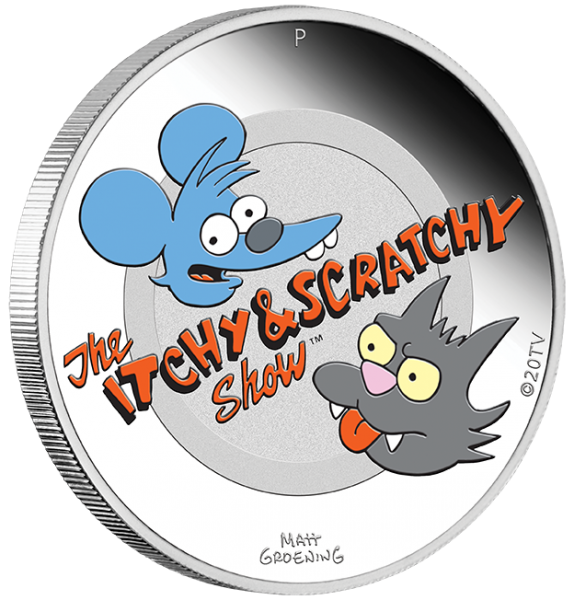The Simpsons - Itchy & Scratchy - 1 Oz Silber +Box +COA